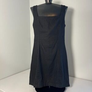 Old Navy Sundress Womens M Black Smocked Back Linen Blend